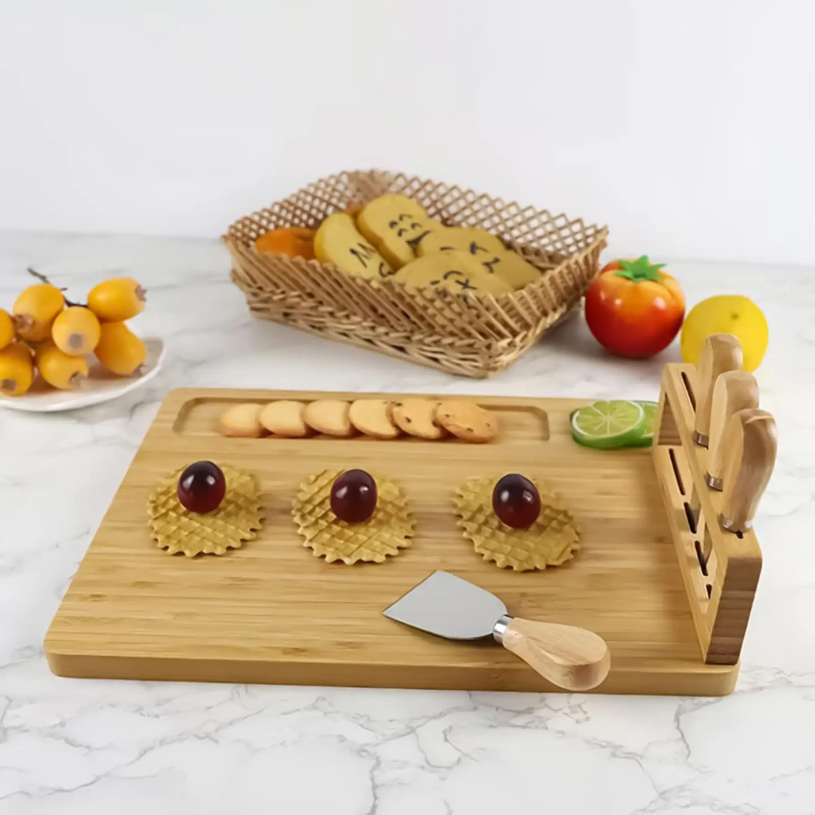 

Cheese Serving Board Heat-Resistant Meat Platter Charcuterie Tray Cheese Platter for Candy Snack Dessert Fruit Indoor Kitchen