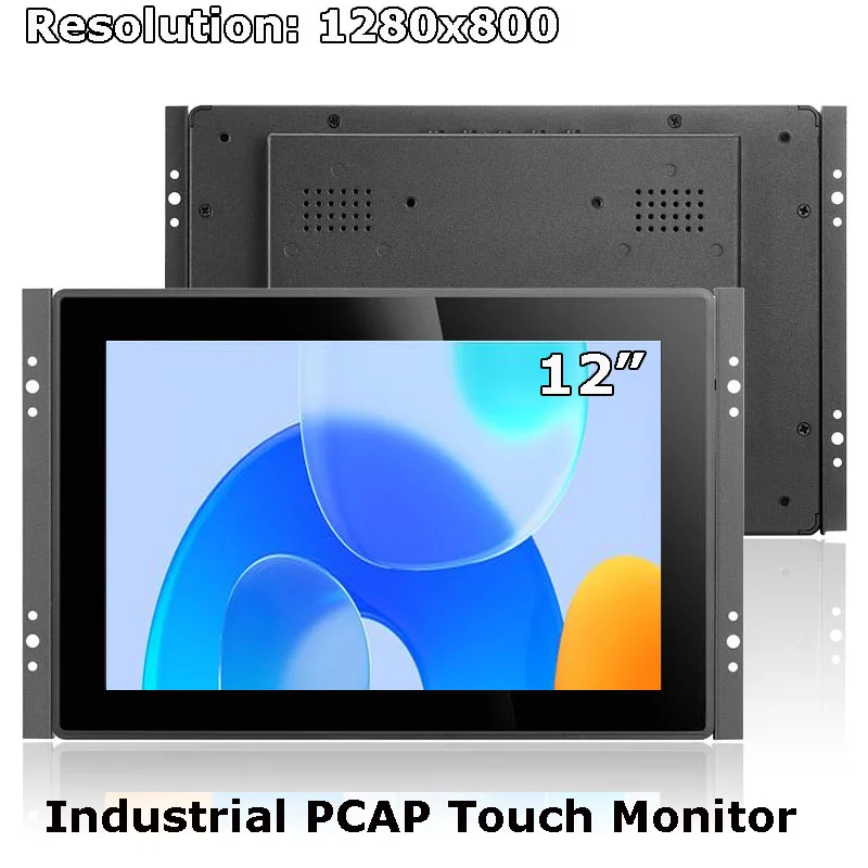 TouchView 12 Inch 1280x800 Waterproof Industrial VGA HDMI Computer Lcd Monitor With Capacitive Touch Screen