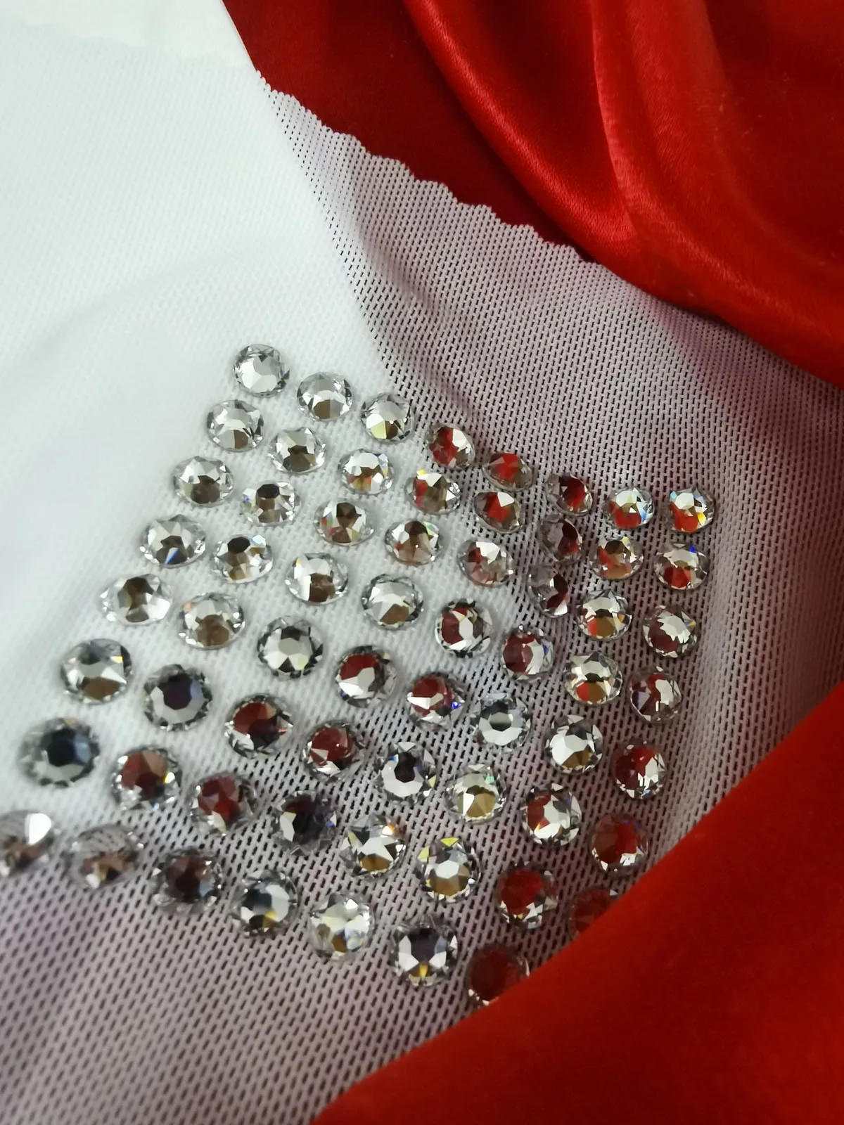 Mesh Rhinestone Applique Fabric Crystal Strass Stretch Elastic Customized rhinestone mesh fabric by the yard  thermoadhesive