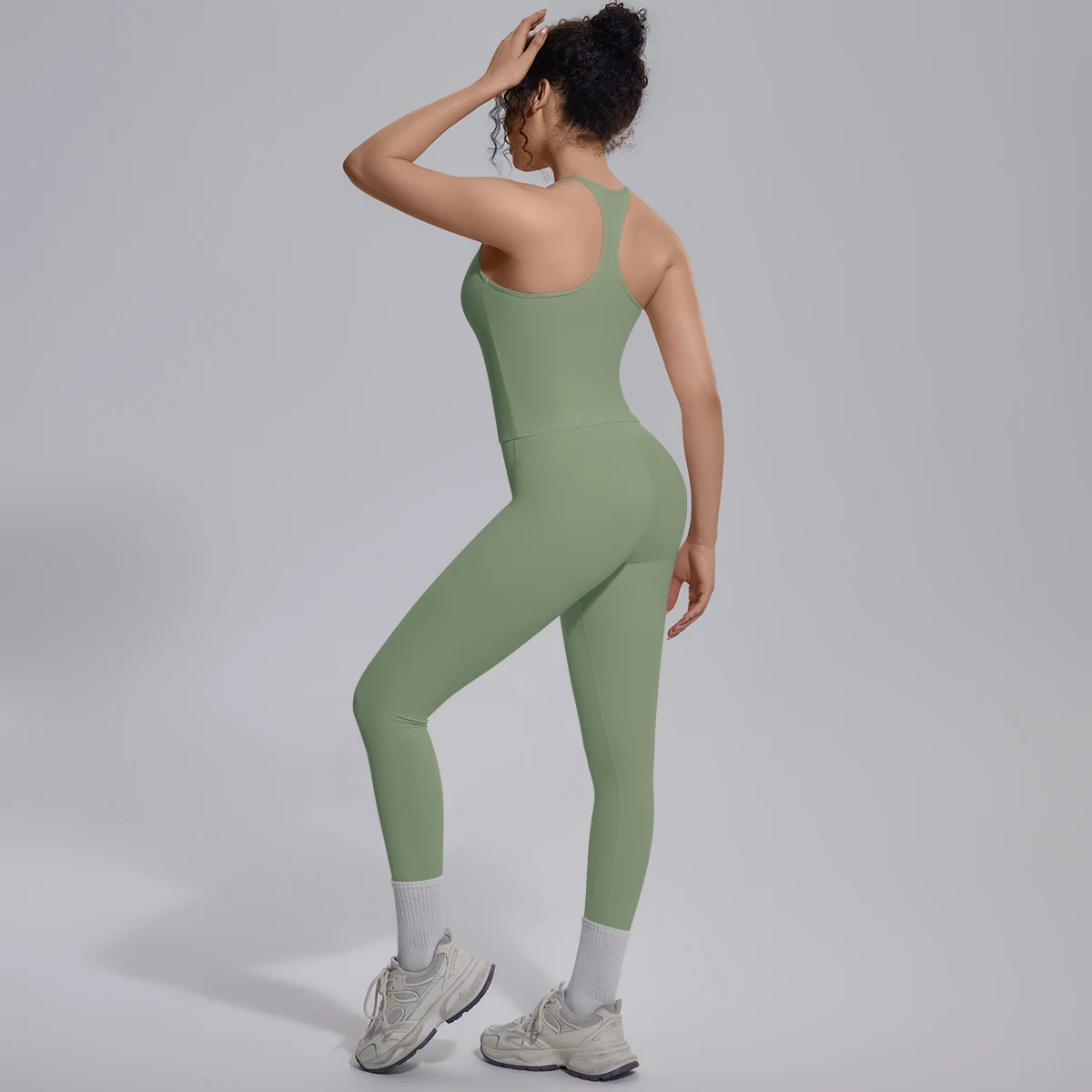 Quick Drying Legging Outdoor Running Yoga Set for Womans High Waisted Push Up Female Pants Gym Sexy Beautiful Back Vest Yoga Set