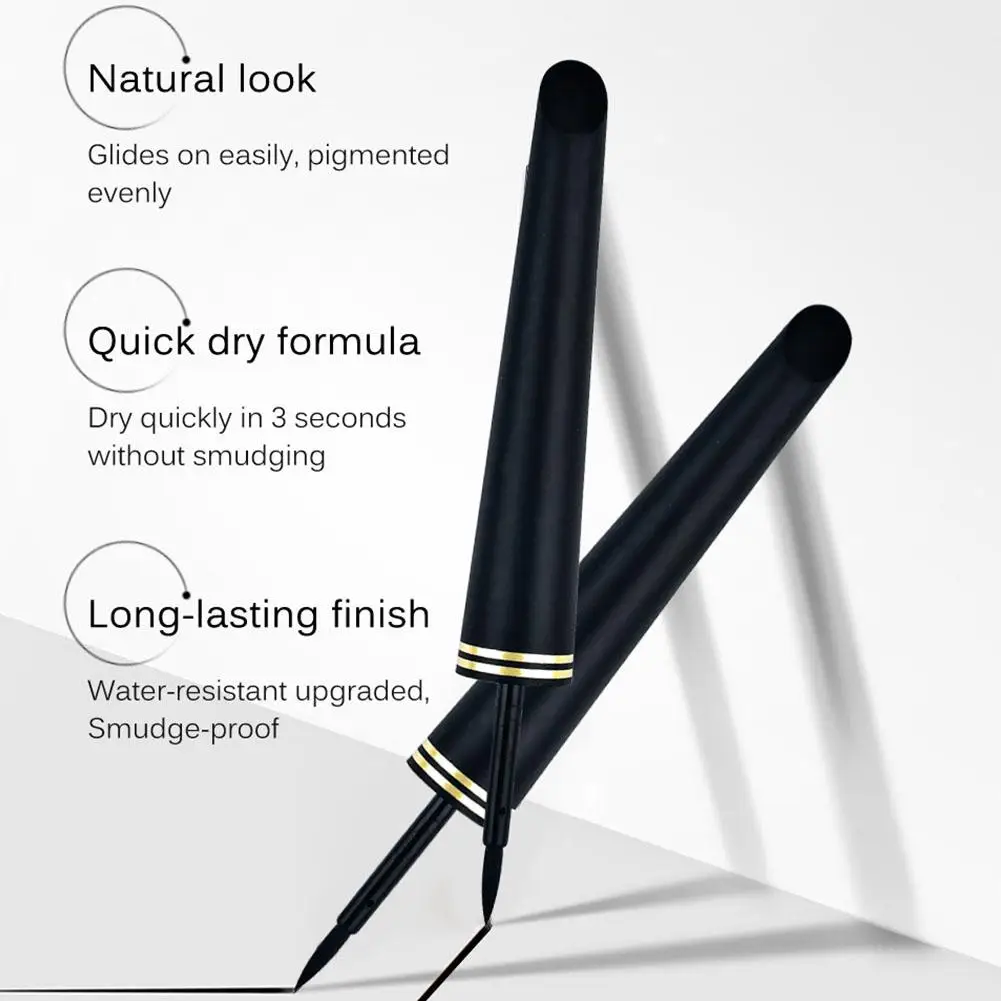 Pensil Eyeliner B7R7, 1 buah pena mata hitam riasan tahan air halus tahan lama mengejutkan Eyeliner panjang