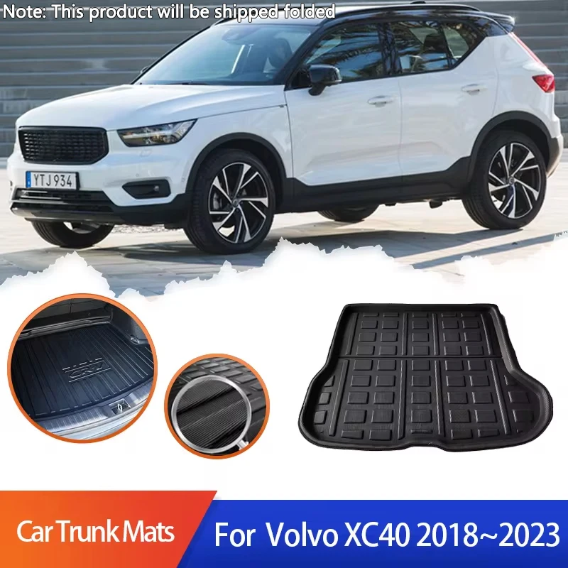 

Коврики в багажник автомобиля для Volvo XC40 2018 2019 2020 2021 2022 2023, поднос, накладки на багажник, задние багажники, чехлы на багажник, защитная накладка для хранения
