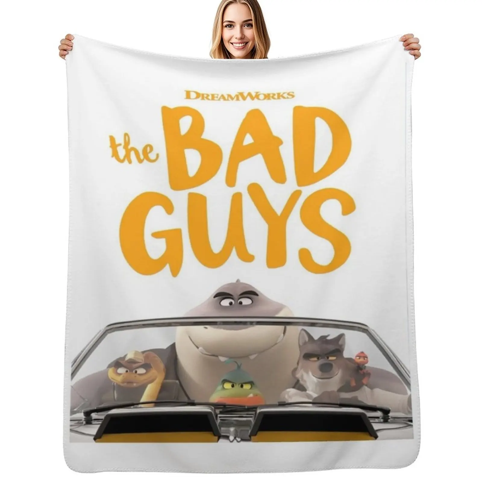 The Bad Guys 2022 Film , The Bad Guys Movie 2022, Mr Piranha Poster Throw Blanket Outdoor Soft Blanket for Picnic Beach Camping