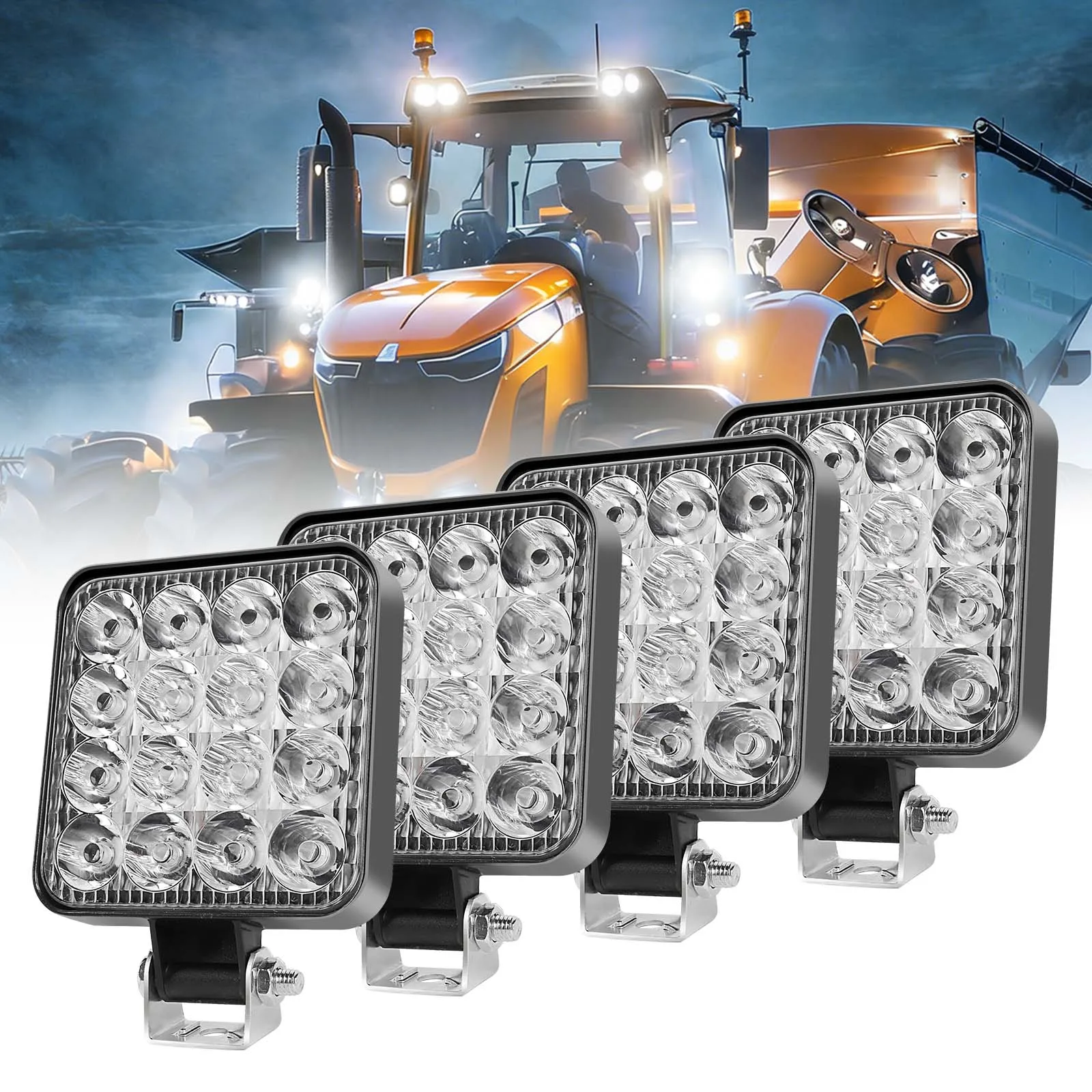 Haolide led luz de trabalho 48w mini led luz de trabalho holofotes para caminhão 4x4 carro suv atv barra faróis led uso fora de estrada 12v 24v