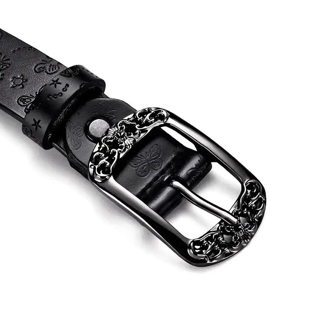 Fashion Y2K Alloy Pin Buckle Carved Waist Belt Harajuku Y2K Punk Waistband Chic Vintage Jeans Belts For Women