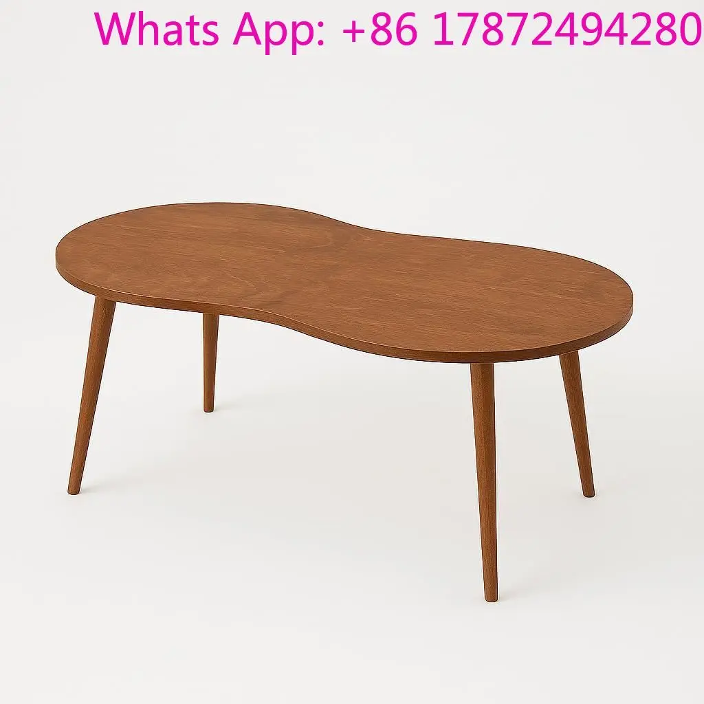 Oval Low Coffee Table Japanese Style, Center Table for Living Room & Farmhouse