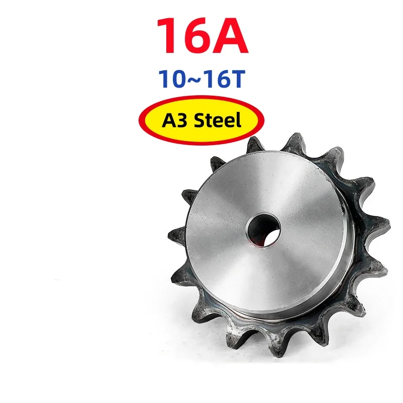 A3 Steel 16A Chain Sprocket 10~16 Teeth Pitch 25.4mm Industrial Motor Chain Drive Sprockets