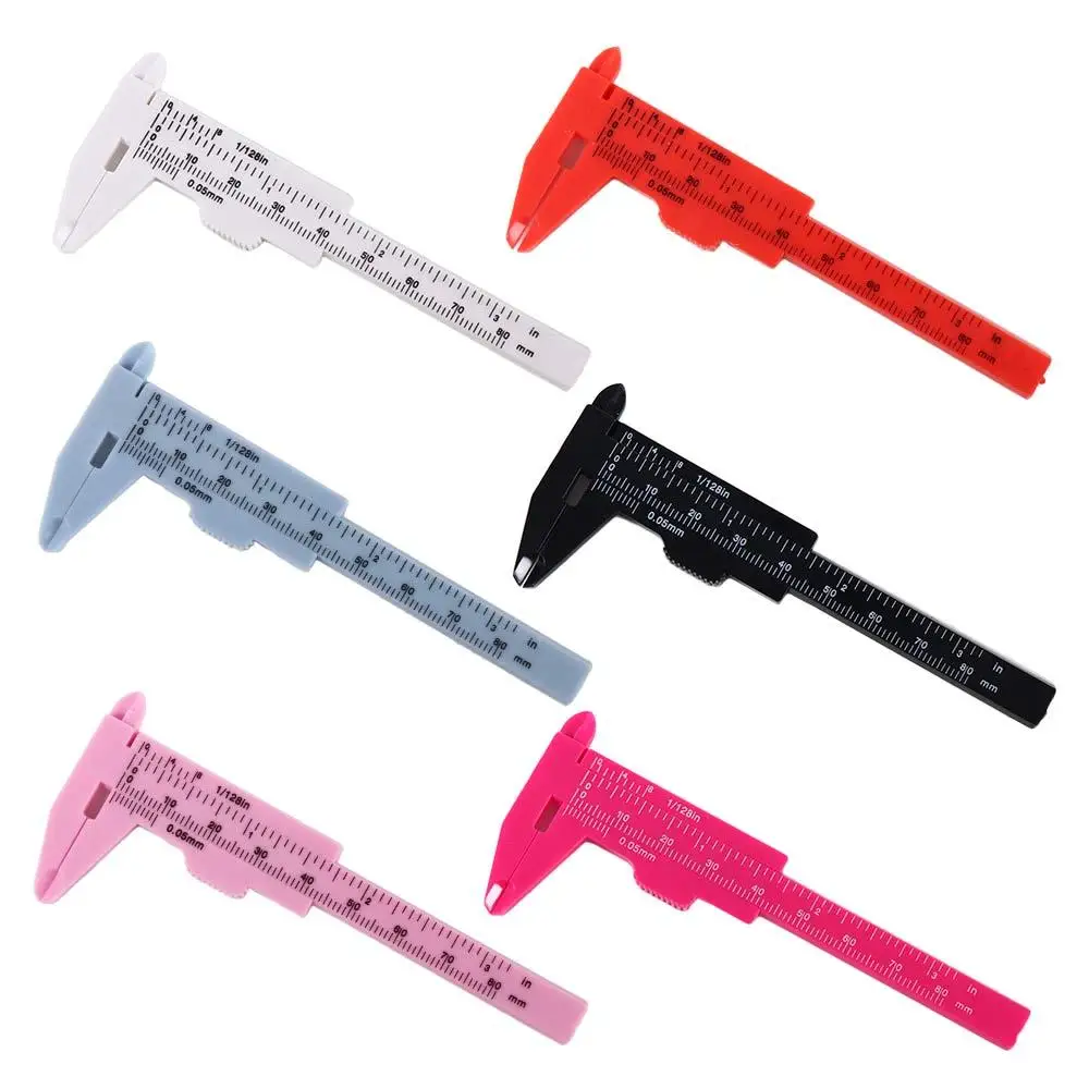 Plastic 80mm Sliding Design Makeup Tools Professional Thrush Artifact Measurement Tools Vernier Caliper Eyebrow Measuring Ruler