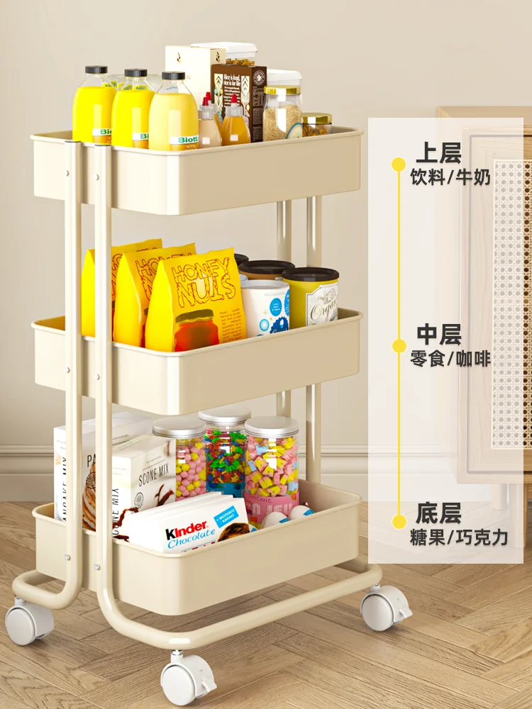رف عربة المطبخ من الأرض إلى السقف، رف تخزين الوجبات الخفيفة للأطفال متعدد الطبقات