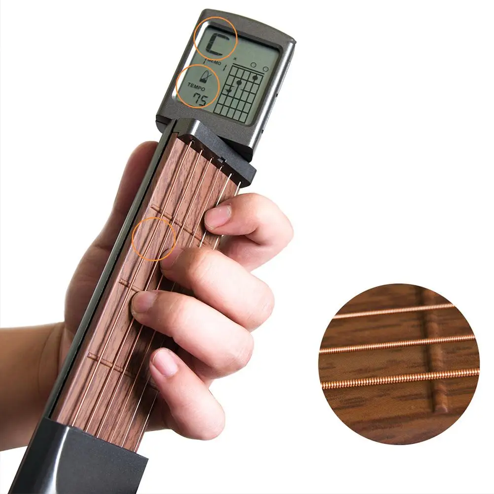 

Pocket Guitar Trainer Portable Practice Too Mini Tool Black Chord Aid Learning Tools