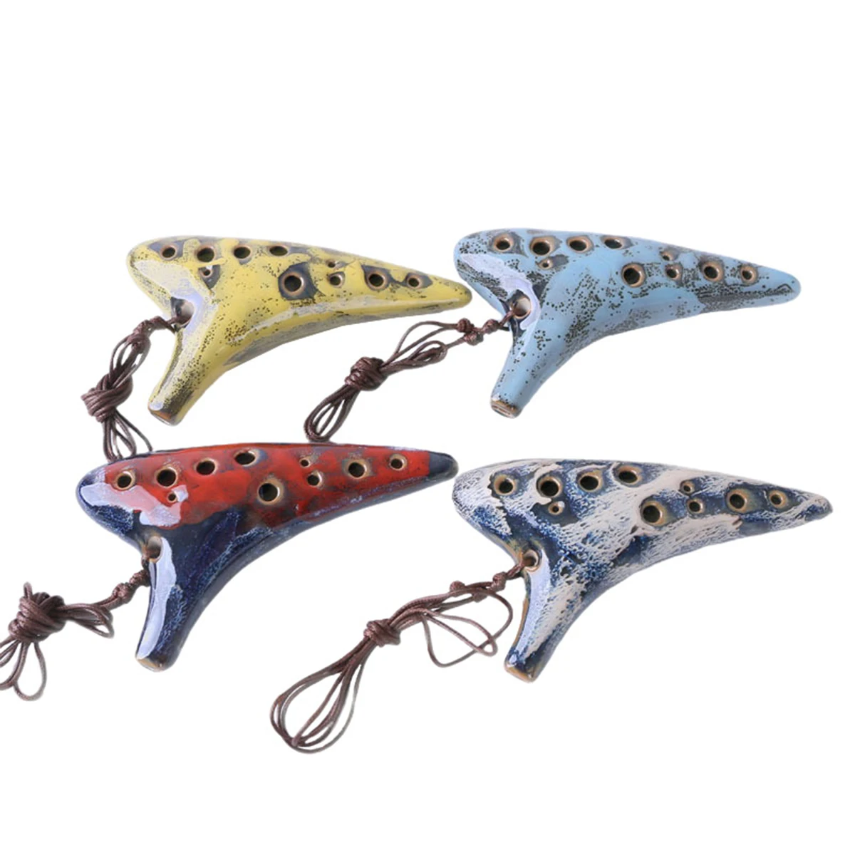 

12 Hole Ocarina Ceramic Musical Instrument White Black Easy to Learn Carry Mellow Fingerholes Ergonomic Comfortable Amateur