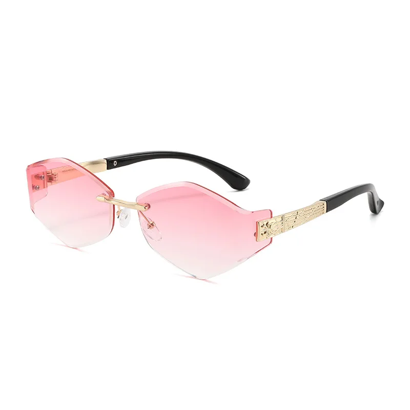 

UV400 Rhombus Sunglasses UV Protection Frameless Polygonal Cycling Sunglasses Gradient Eyewear Outdoor Sport Sunglasses Holiday