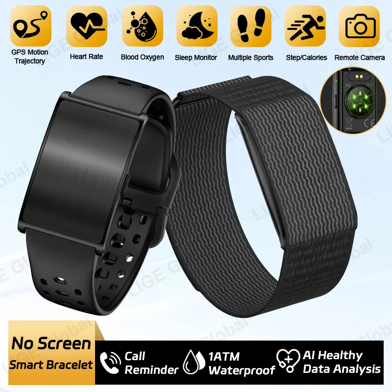 LIGE New Fitness Smartwatch Call Reminder Men's GPS Sport Heart Rate Blood Pressure AI Healthy Step Counting Smart Bracelet 2026