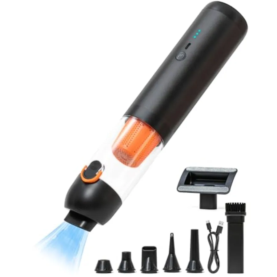 

Car Vacuum 4-in-1 Portable Mini Cordless Car Vacuum with 19000pa Suction Power Lightweight Small Vacuum Cleaners for Small Work