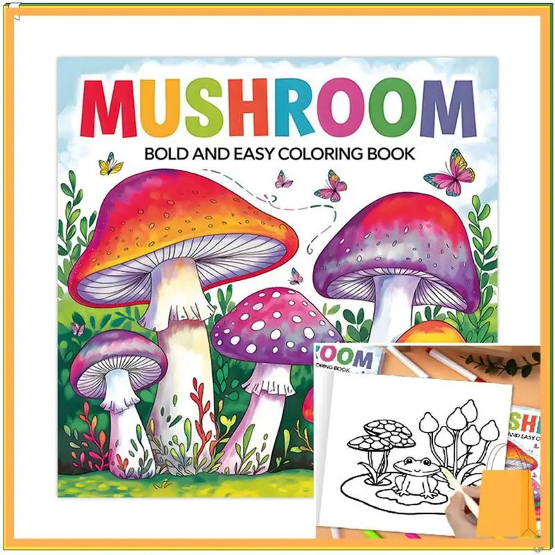 L52A-大人のためのキノコの塗り絵: リラックスしてクリエイティブな塗り絵イラストレーターアート