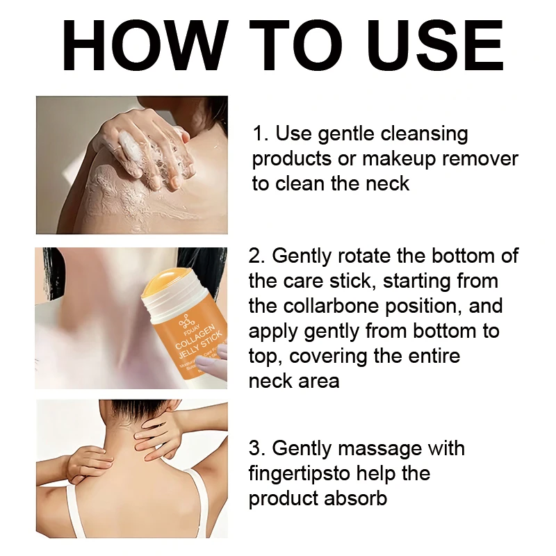 FDUAY Collagen Neck Jelly Stick, Moisturizing Firming Neck Care Cream, Boost Skin Elasticity, Suitable for All Skin Types