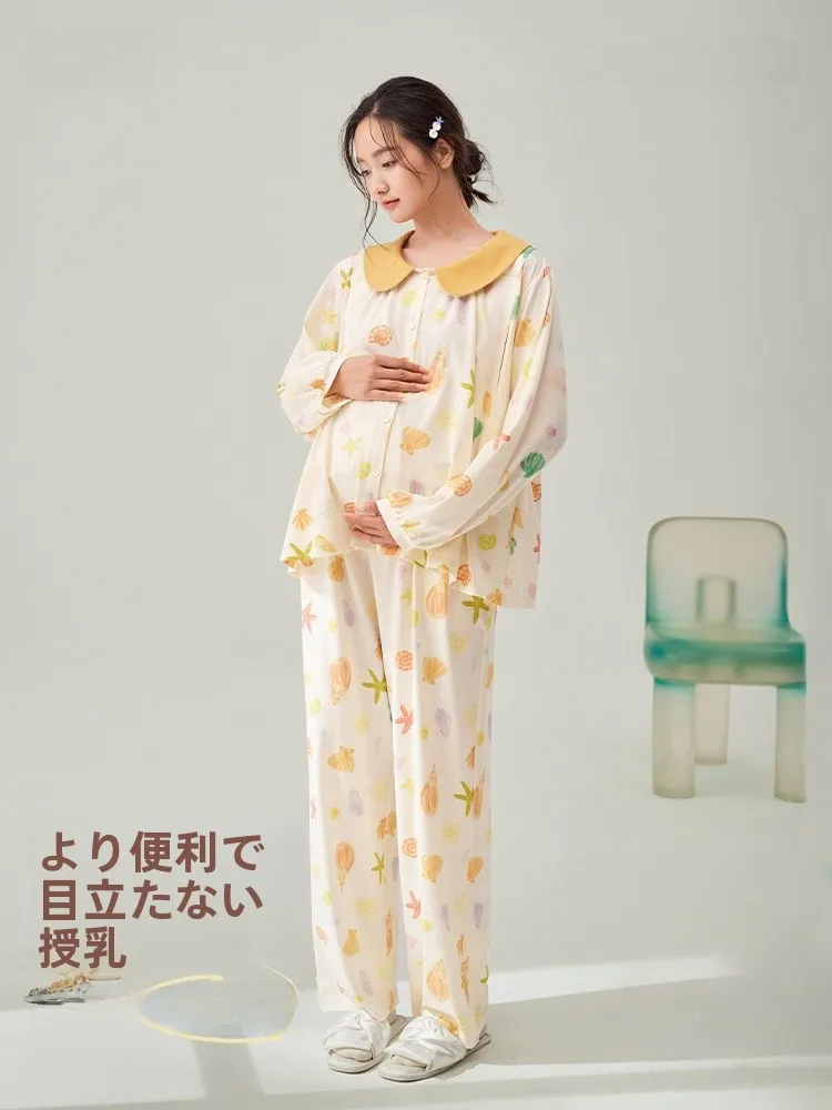 anziban-set-di-abbigliamento-da-casa-per-maternita-in-puro-cotone-casual-maniche-lunghe-e-pantaloni-lunghi-comodo-e-alla-moda