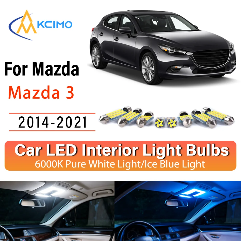 

For Mazda 3 2014-2021 2015 Plug & Play Persistent Glow LED Interior Light Kit Replacement Dome Map Trunk Cabin Lamps Upgrade
