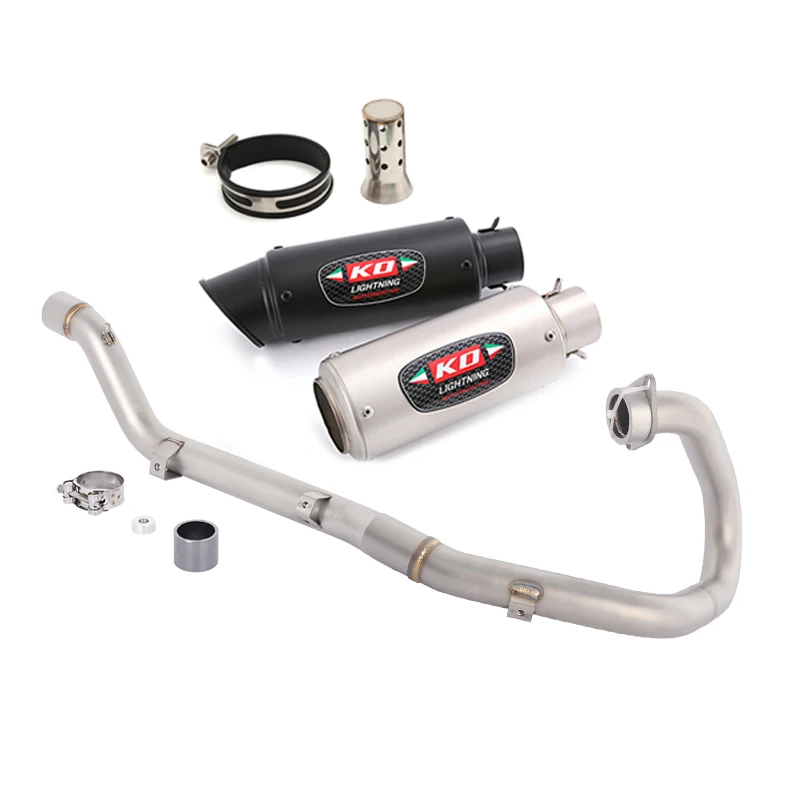 

For SUZUKI DRZ 400S 400SM 400E 2000-2024 Slip On Whole Exhaust System Header Mid Link Pipe 51mm Muffler Escape Stainless Steel