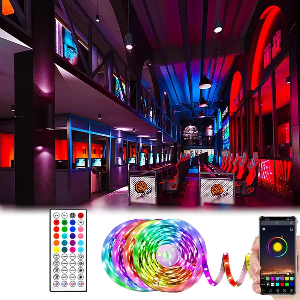 

10M 5050 RGB LED Lights APP Controller LED Strip Light Music Sync Color DIY Flexible Lamp Tape Room Decor US Plug