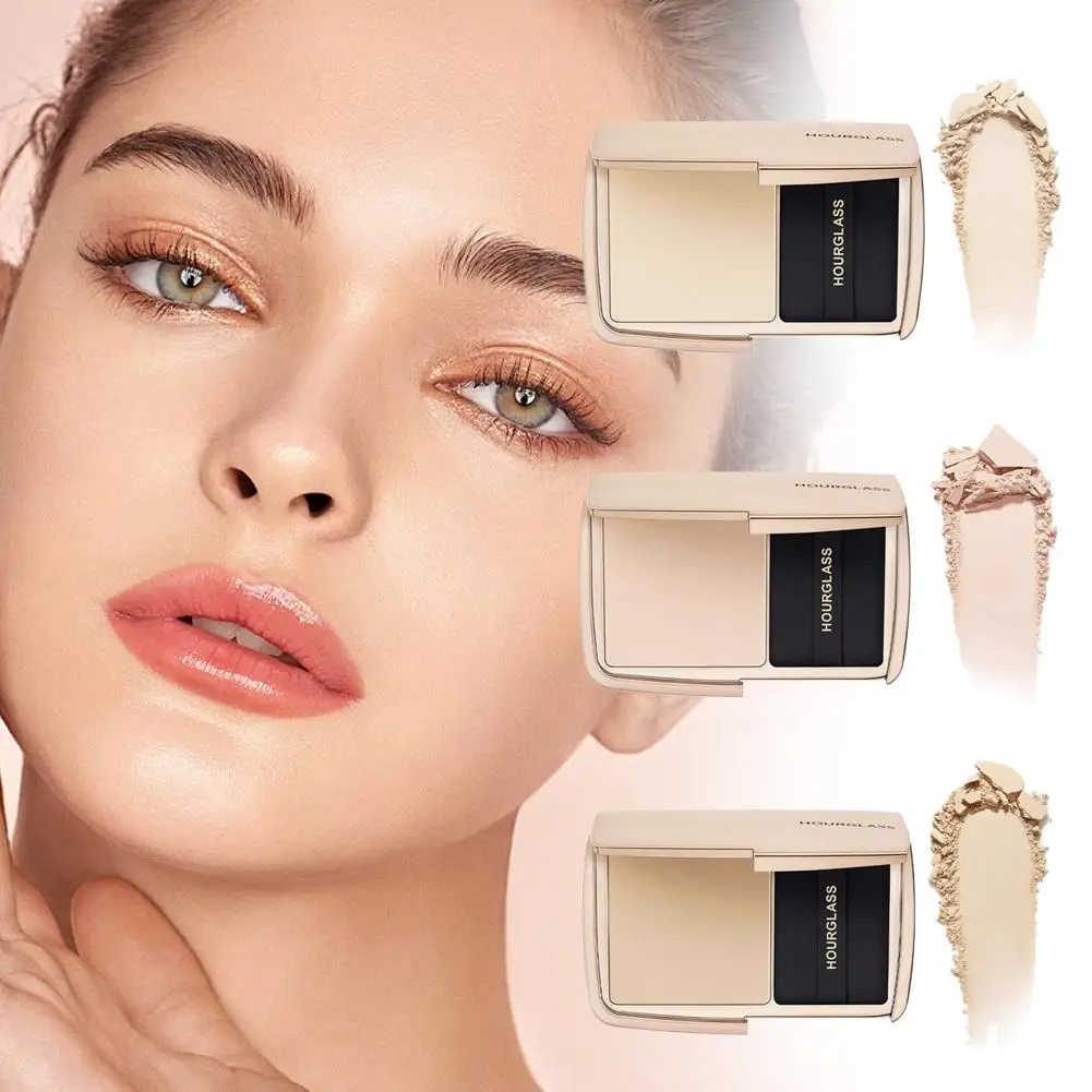 砂時計型防水パウダー ミラー付き 耐久性のあるメイクアップ フルフェイスカバー コンパクトパウダー 化粧品 ベース化粧品