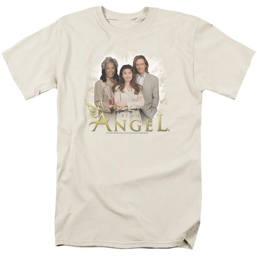 Touched By An Angel T Shirt Męski licencjonowany klasyczny krem telewizyjny