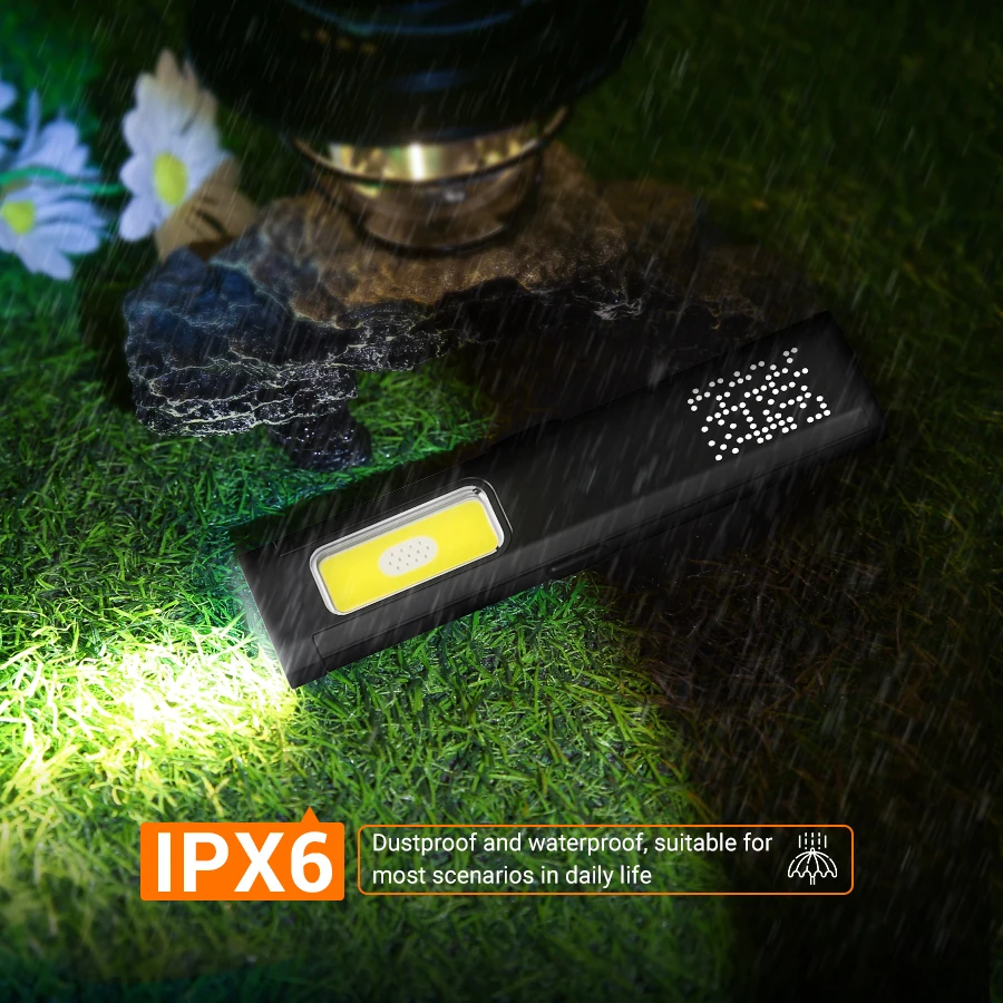 

C5 Portable Pen Clip Lamp Powerful XPE Flashlight Rechargeable Pocket Flashlight COB Floodlight Emergency Red and Blue Light