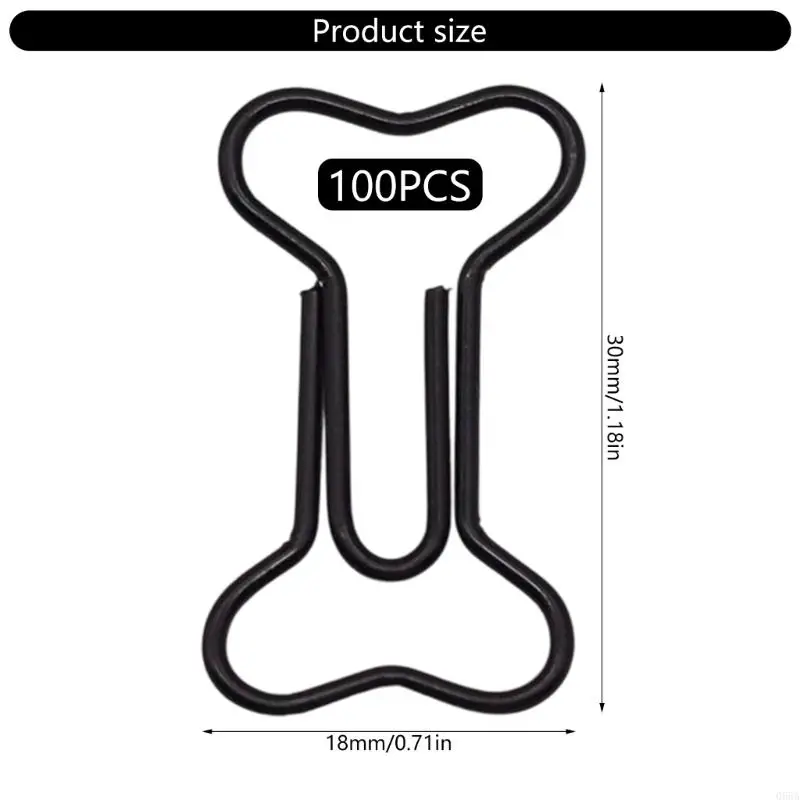 다채로운 금속 뼈 클립 대량 팩 학교 문구 용품 녹 방지 문서 패스너 공예 교실 액세서리