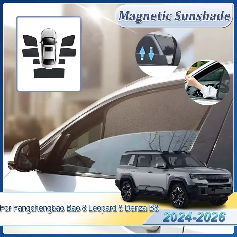 

Для Fangchengbao Bao 8 Leopard 8 Denza B8 2024 2025 2026 Магнитные солнцезащитные козырьки, сетка для автомобильного солнцезащитного козырька, автоаксессуары