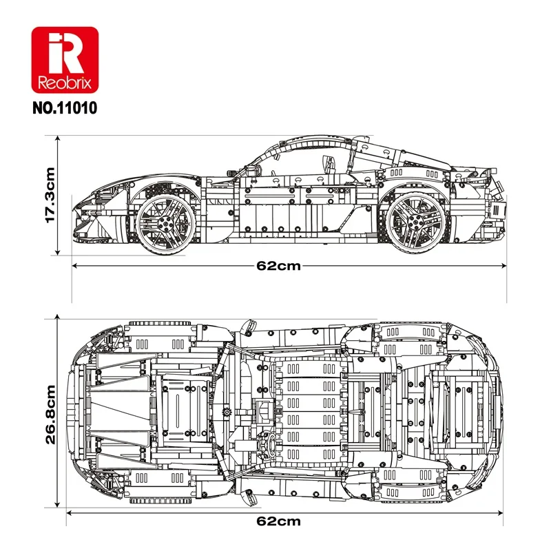 Em estoque moc técnico 1:8 carro esportivo granturismo blocos de construção modelo veículo tijolos montagem brinquedos para meninos presente conjunto