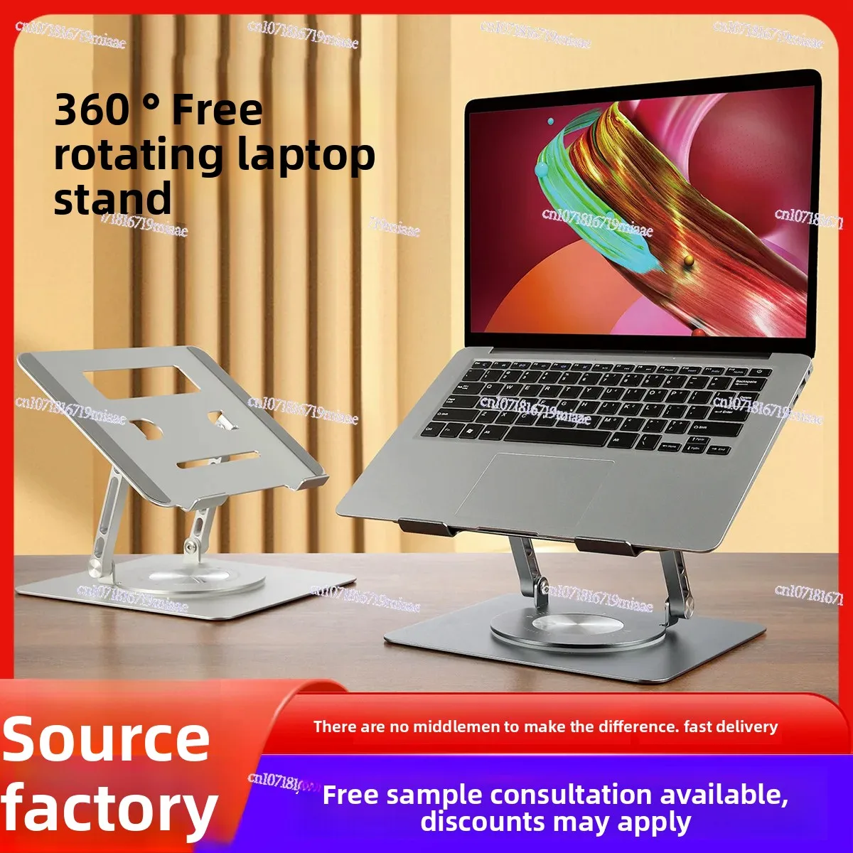 

Laptop Bracket Aluminum Alloy Desktop Heightening Heat Dissipation Rotatable Folding Adjustment Lifting Multi-function Bracket