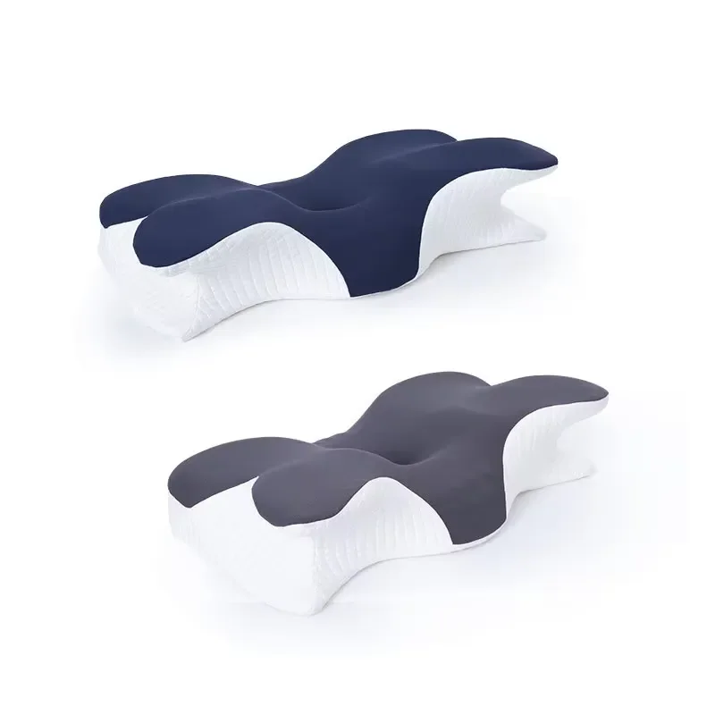 Slow rebound neck protection butterfly-shaped memory sponge ergonomic cervical spine pillow, suitable for side sleepers, can
