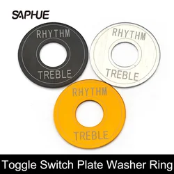 2Pcs Guitar Toggle Switch Plate Rhythm Treble Washer Ring with Words New for Electric Guitar