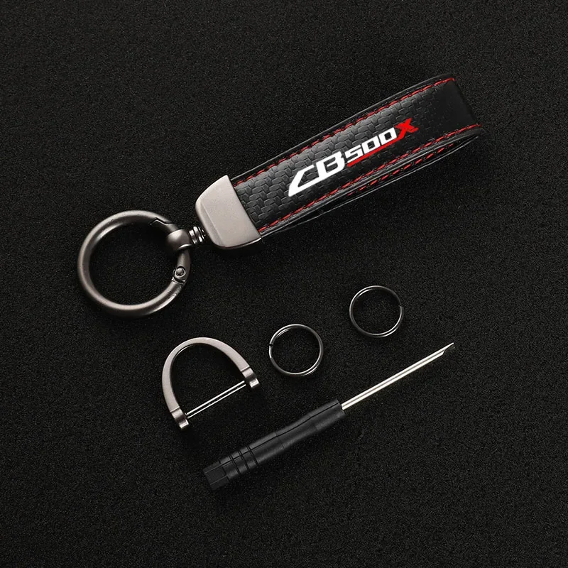 Leather Motorcycle keychain Horseshoe Buckle Jewelry for  Honda CB125RCB 650R CB 650 CB250R CB300R CB500X CB650R