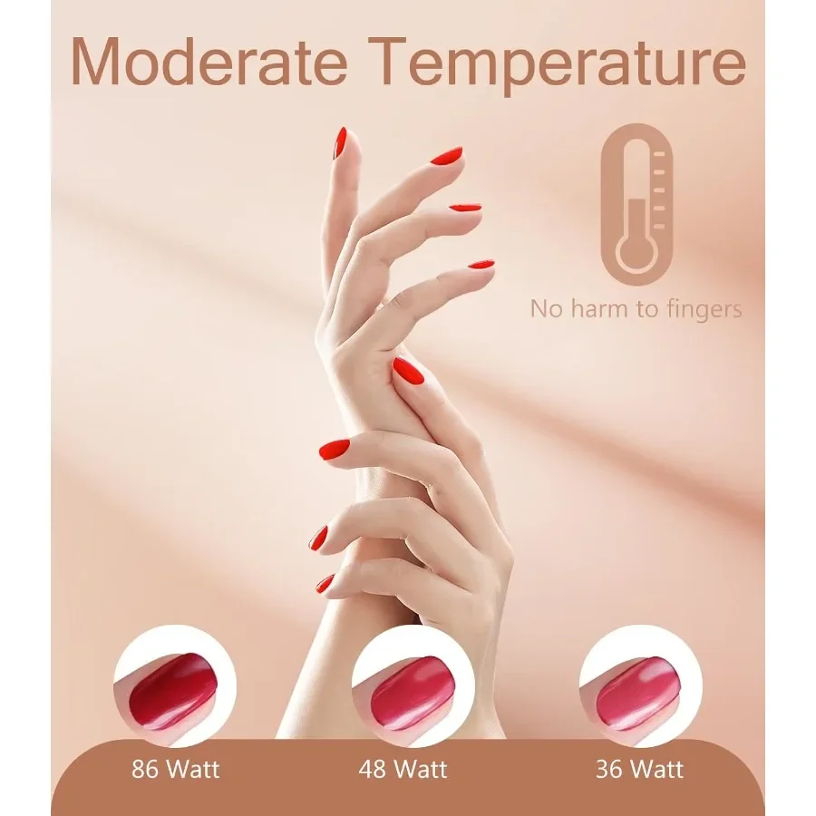 86 W UV-LED-Nagellampe für den Heim- und Salongebrauch, schnell aushärtender Gel-Nagellack-Trockner mit Augenschutz, UV-Licht-Technologie für Profe