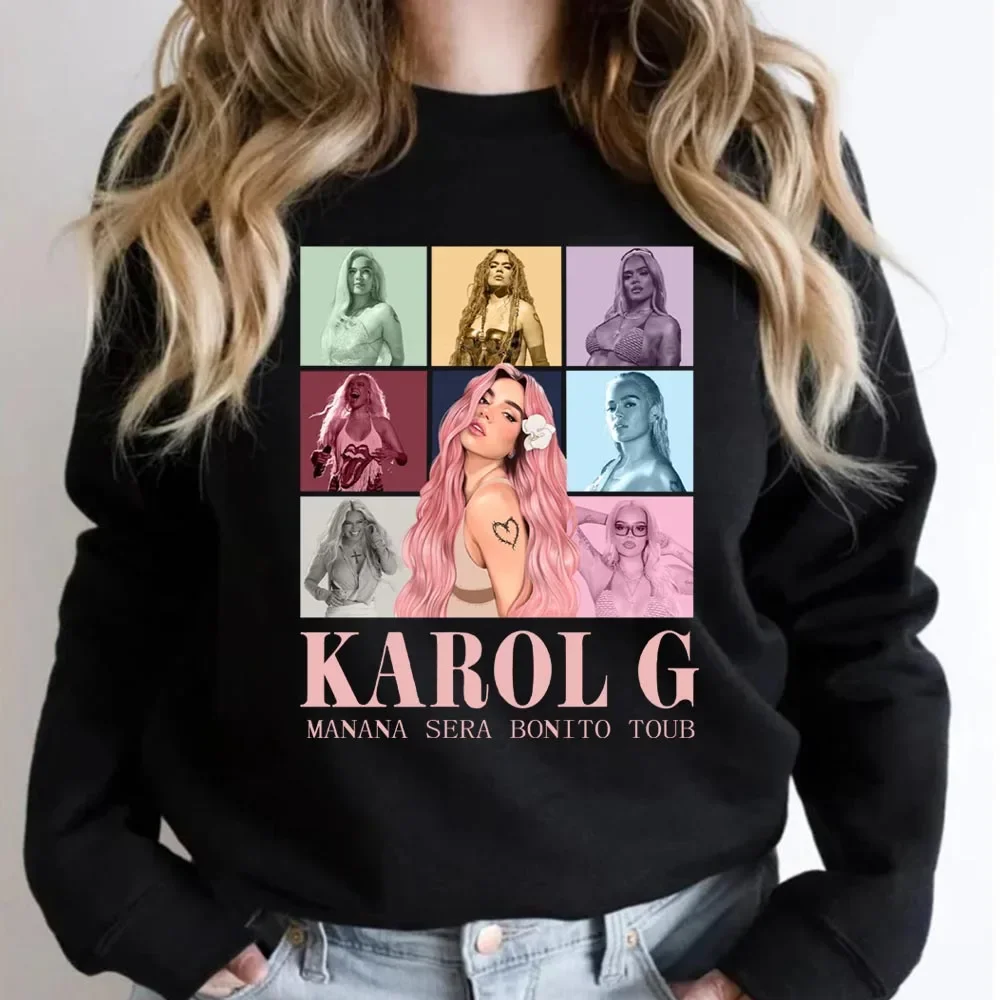 Karol G Bichota Season Hoodie Women\'s Sweatshirt Streetwear Pullover Girls Clothing Autumn Winter Hoodies Bichota Patterned Tops