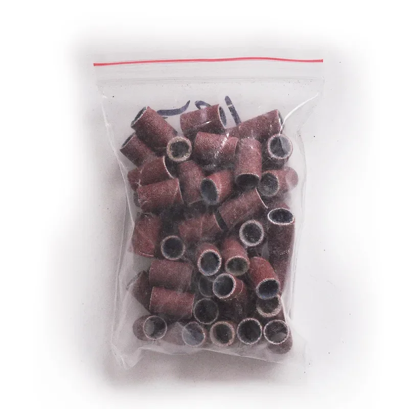 100 قطعة مسمار الرملي حلقة العصابات حصى الكهربائية مانيكير الحفر طحن رؤساء UV هلام البولندية إزالة باديكير أدوات جلخ