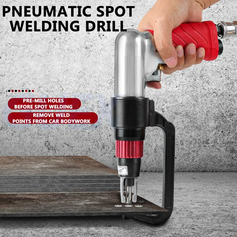 

Pneumatic Spot Welding Drill Set Weld Remover Automotive Sheet Metal Drilling Gun Positioning Drill with Clamp Hook 6.5/8/10MM