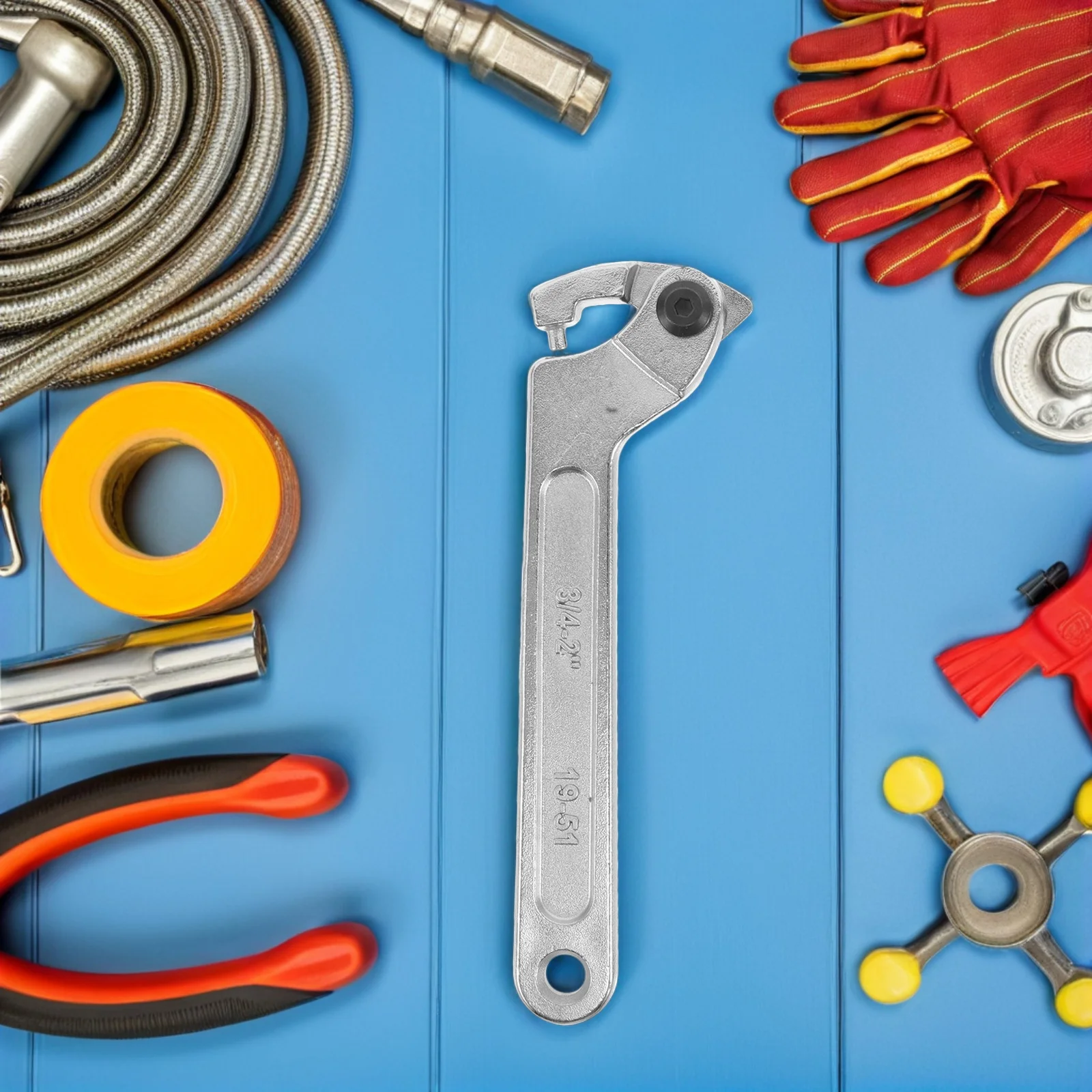 

2pcs Water Meter Adjustment Tool Hook Spanner Wrench For Round Nut Removal Universal Fit Multifunctional Sink Basin Spanner