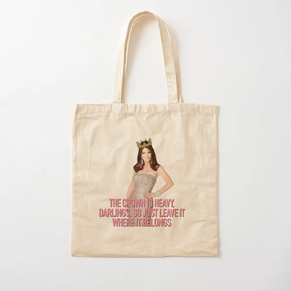 

Heavy Crown Lisa VanderpumpTagline RHOBH Tote Bag shopper bags university shopper bag handbag custom bags Canvas Tote Bag