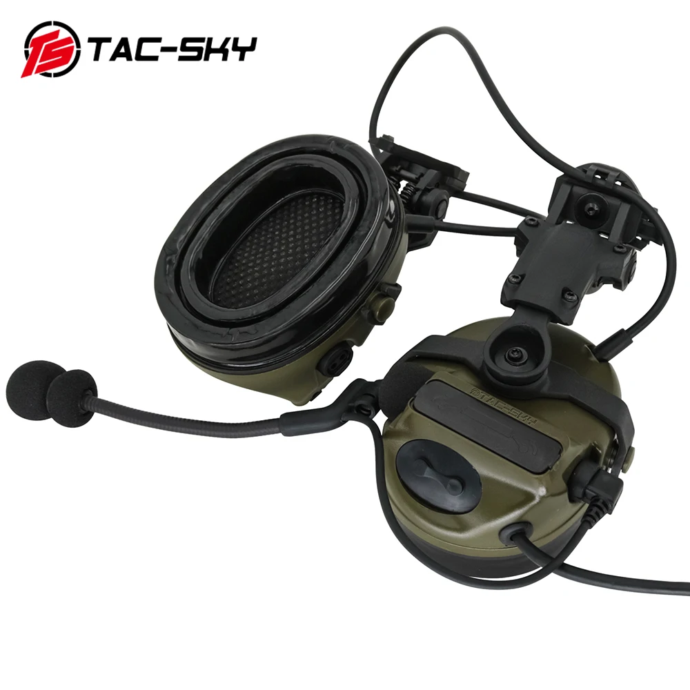 TAC-SKY Tattico Airsoft Cuffie sportive Staffa per casco Comta III Paraorecchie in silicone Riduzione del rumore Pickup Cuffie da tiro