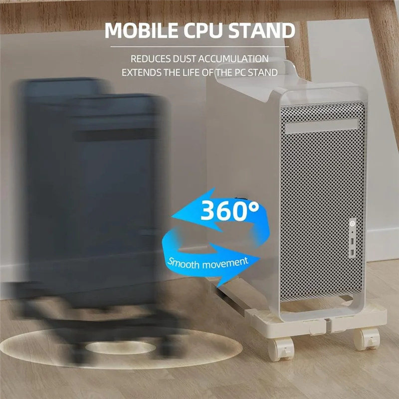 Stojak na komputer PC TTKK-CPU z kółkami, regulowany, mobilny stojak na procesor