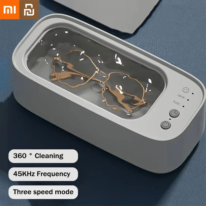 Xiaomi Youpin Ultrasonic Glasses Cleaning 45KHZ Jewelry Cleaner Machine High Frequency Ultrasonic Cleaning Bath For Home New Mi