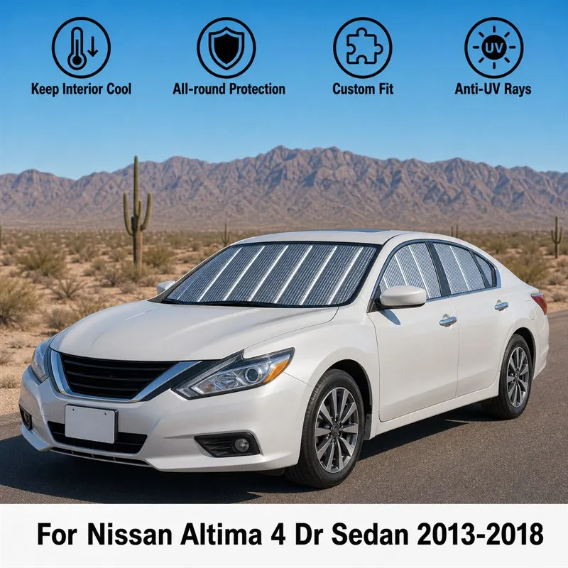 For Nissan Altima 4 Dr Sedan 2013-2018 Full Set Car Window Sunshades UV Block Privacy Heat Insulated Foldable Car Curtain