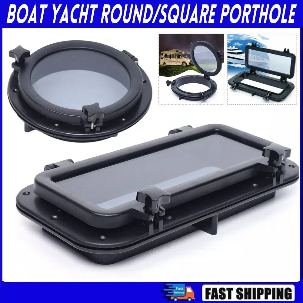 

Круглый/квадратный иллюминатор, открывающееся окно, отверстие для портов, люк из закаленного стекла из АБС-пластика, 8-10 дюймов для морской лодки, яхты, автофургона