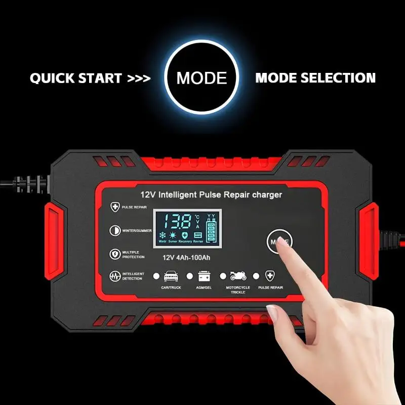Universal 12V Emergency Car Battery Charger Portable Fast Charging Auto Power Booster for Outdoor Road Trip Rescue