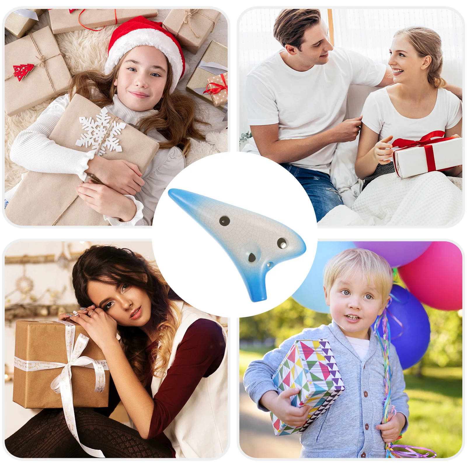 

1Set Pottery Clay Ocarina Musical Instrument Easy to Play Beginner Ethnic Traditional Flute with Tutorial Ocarina Flute