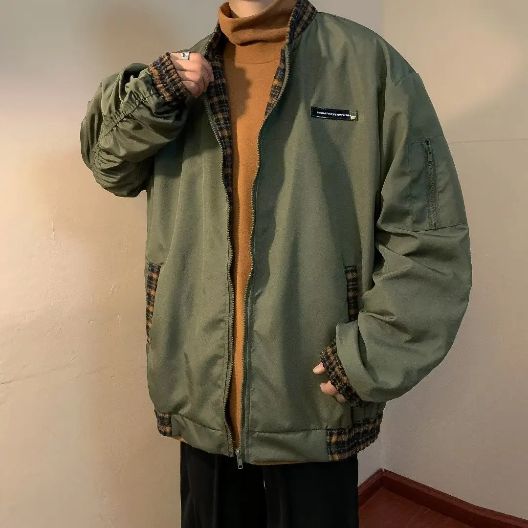 

Свободный крой, мужская бейсбольная куртка, осень-зима, большие размеры 300, летное пальто, винтажная американская верхняя одежда для толстых парней