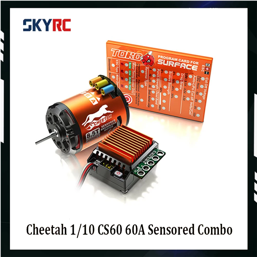 SKYRC Cheetah 1/10 CS60 60A Sensored ESC with 8.5T 4000KV 10.5T 3250KV 13.5T 2590KV 17.5T 1870KV 21.5T 1600KV Brushless Motor