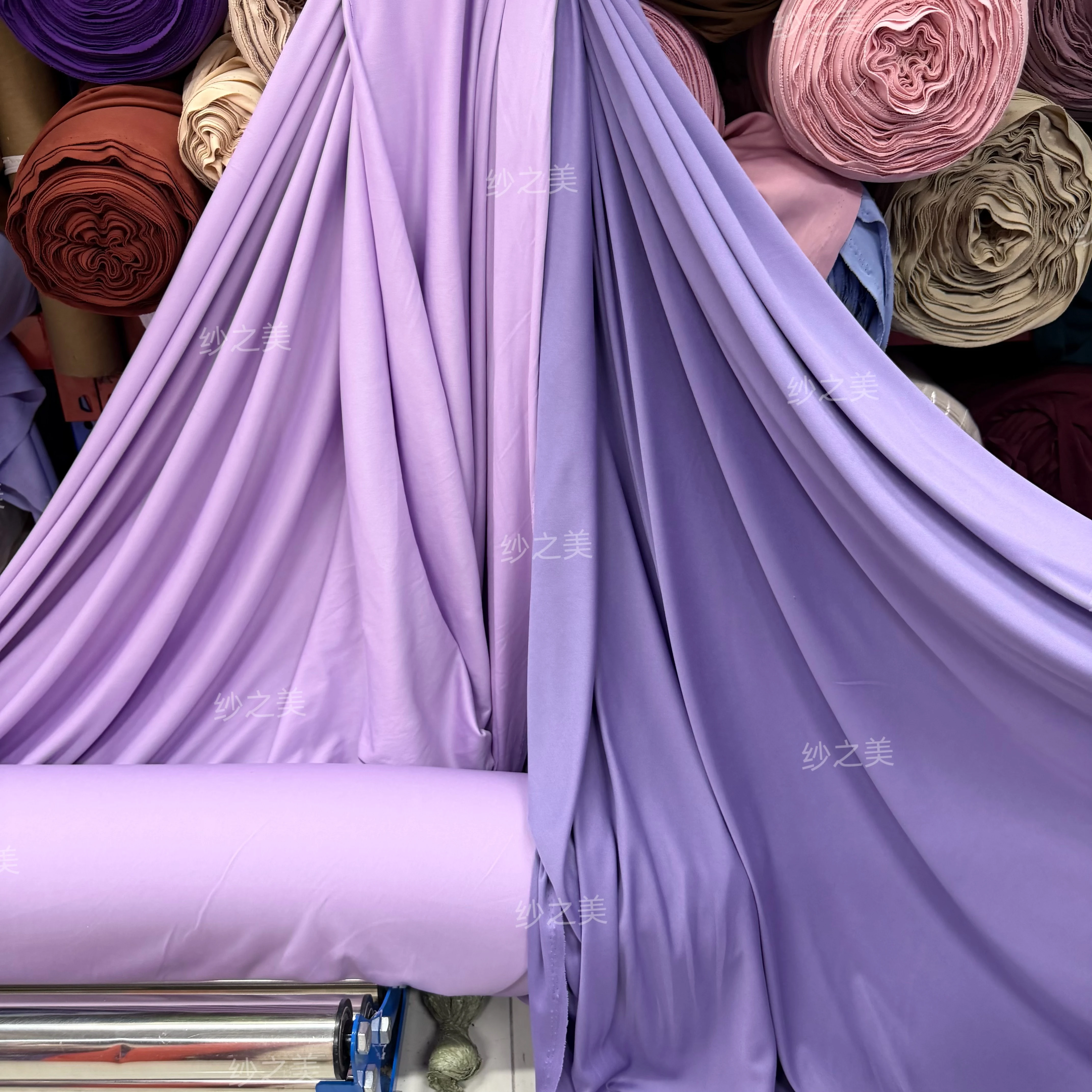 Greyish Purple Milk Silk Elastic Fabric Draping for Wedding Ceiling Background Tablecloth Purdah Shooting Cloth Fabric